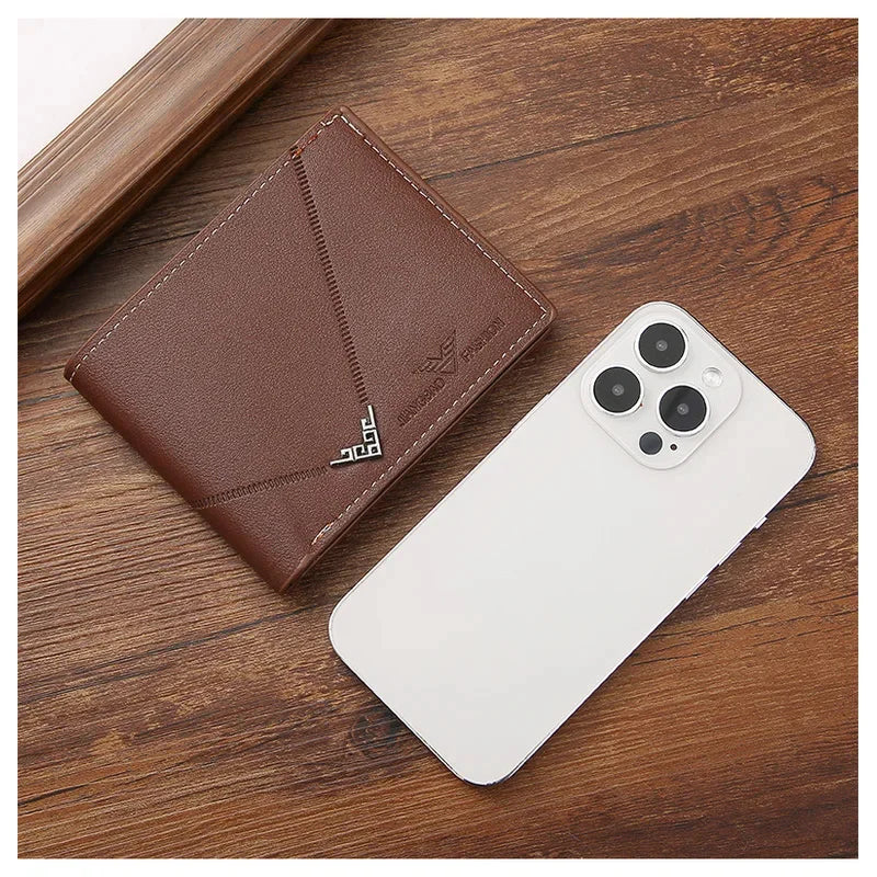 Slim Leather Wallet for Men RFID Blocking Bifold Front Pocket Wallet Minimalist Credit Card Holder Cash Money Clip