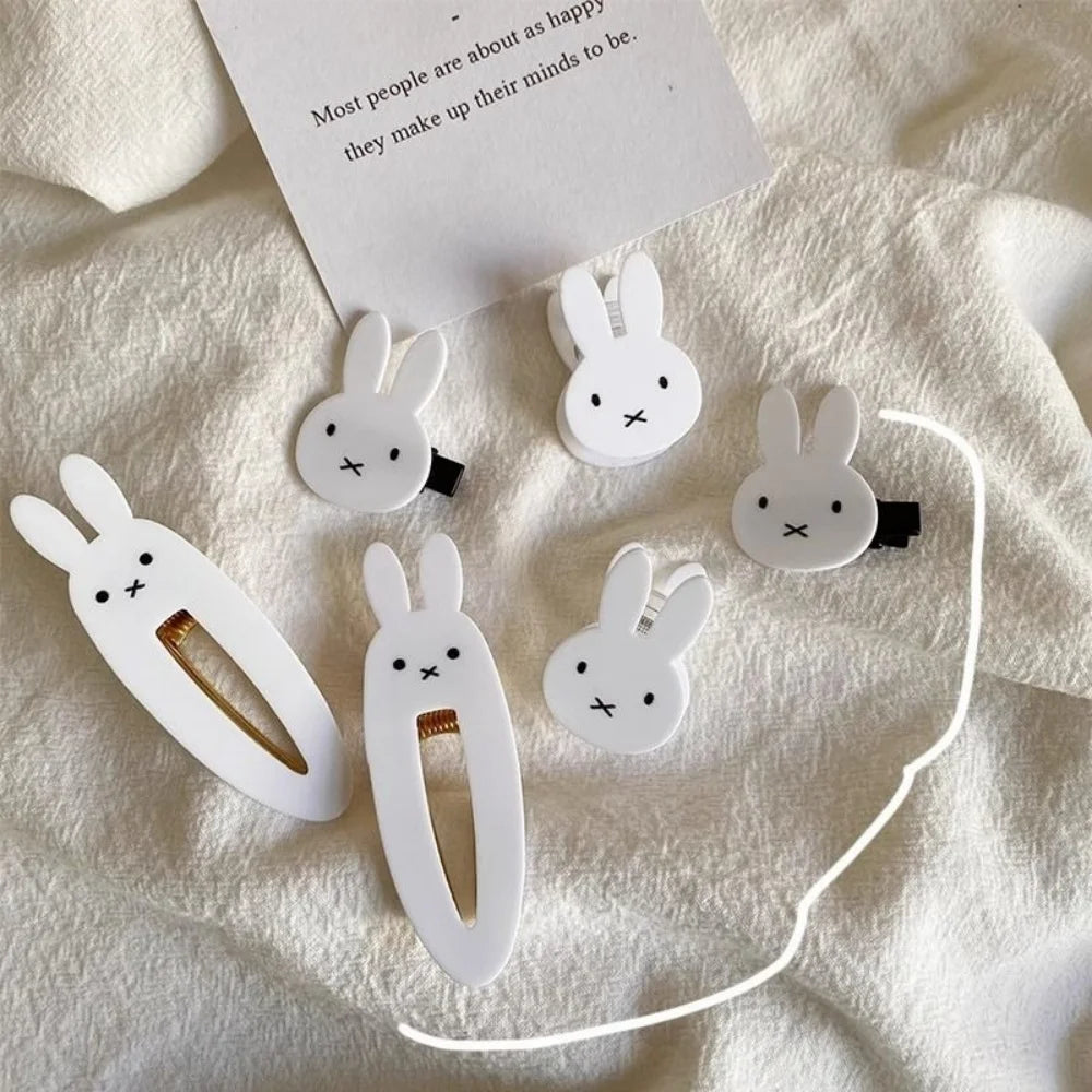 Cute Miffy Kawaii Ins Hair Decoration Clip Princess Bangs Clips Sweet Cool Rabbit Y2K Personality Headwear Student Girl Gifts