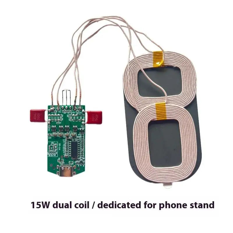 1Pcs Wireless Charging Type-C Interface 15W Dual Coil Wireless Charging Module Wireless Charger PCBA Home Car Equipment