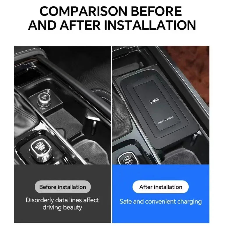 Car wireless charger phone charger charging pad plate charging holder for Volvo XC90 S90 V90 XC60 S60 V60