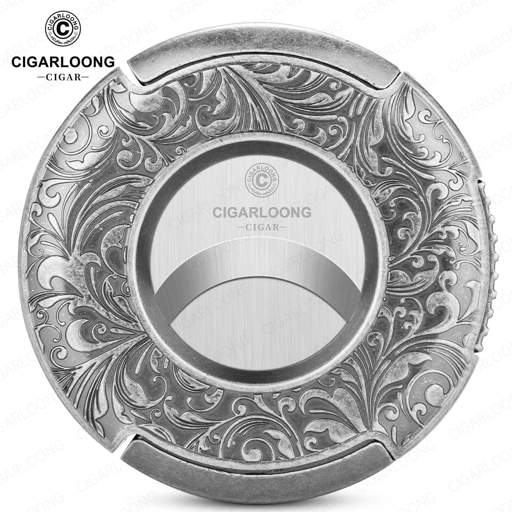CIGARLOONG Cigar Cutter Portable Round Scissors Stainless Steel Large Caliber Smooth Flat Cutter Art Gift Box Packaging CE-25FJ