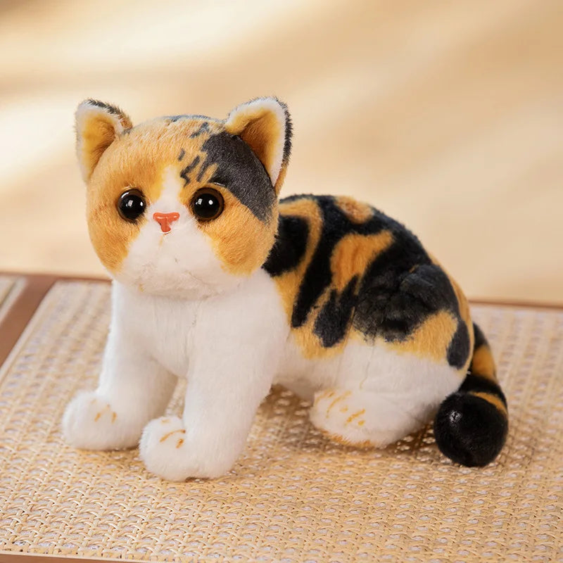 Super Likfelike Fat Face Cat Plushie Stuffed Apple Face Tiger Patterned Kitten Simulated Animals Home Decor Gift for Boy Kids