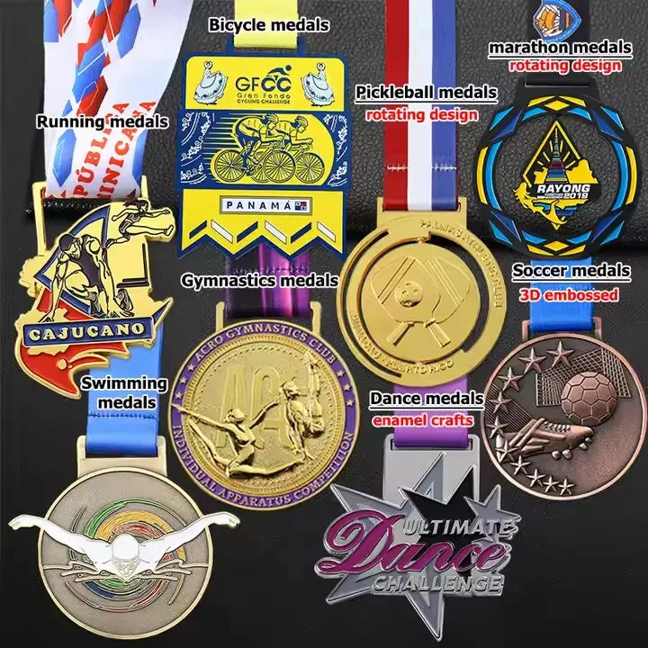 Marathon Run Finisher Medals Road Mountain Bike Medal Soccer Medal Custom Pickleball Medal Manufactural Custom Medals