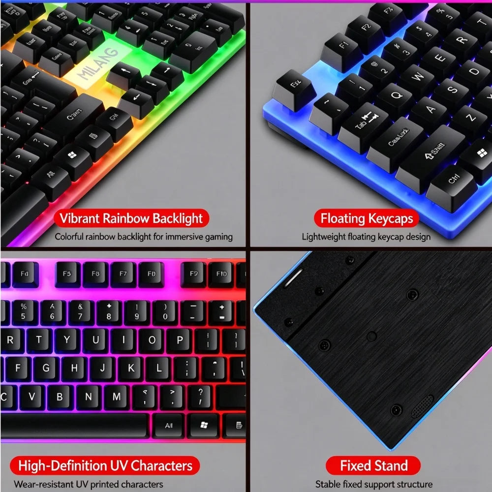 K6 Wired Gaming Keyboard, RGB Backlit, 104 Keys