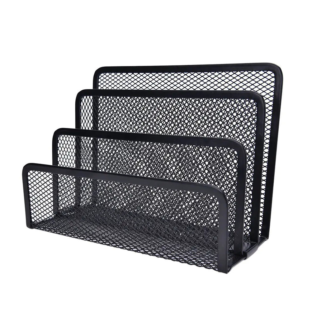 1pcs File Holder Mesh Black Bookend Book Metal Bookends Shelves Desk Organizer Office School Stationery For Kids