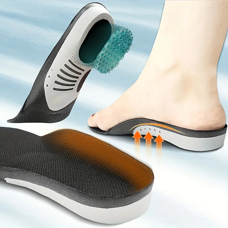 1 Pair Sports & Work Insoles – Thickened, Breathable, Odor-Resistant – Support, Anti-Sprain, Cushioning – Unisex Non-Slip Basket
