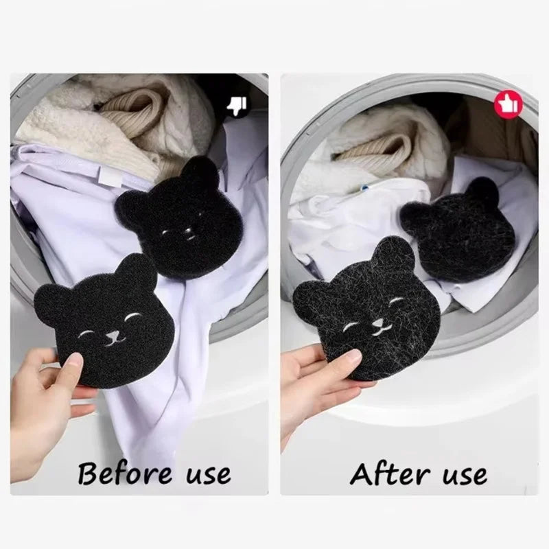 4-8Pcs Pet Hair Remover Bear Shape Laundry Balls Washing Machine Lint Catcher Reusable Clothes Sofa Cat Dog Fur Cleaning Sponge
