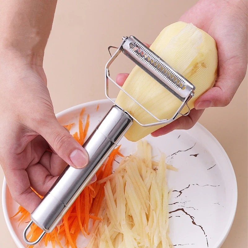 1 Pack Of Stainless Steel Peeler Kitchen Multifunctional Vegetable Cutter Fruit And Vegetable Tools Potato Carrot Melon Grater