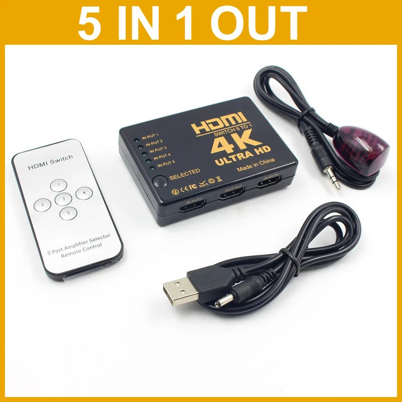 5 in 1 out HDMI Switch KVM Switcher HD