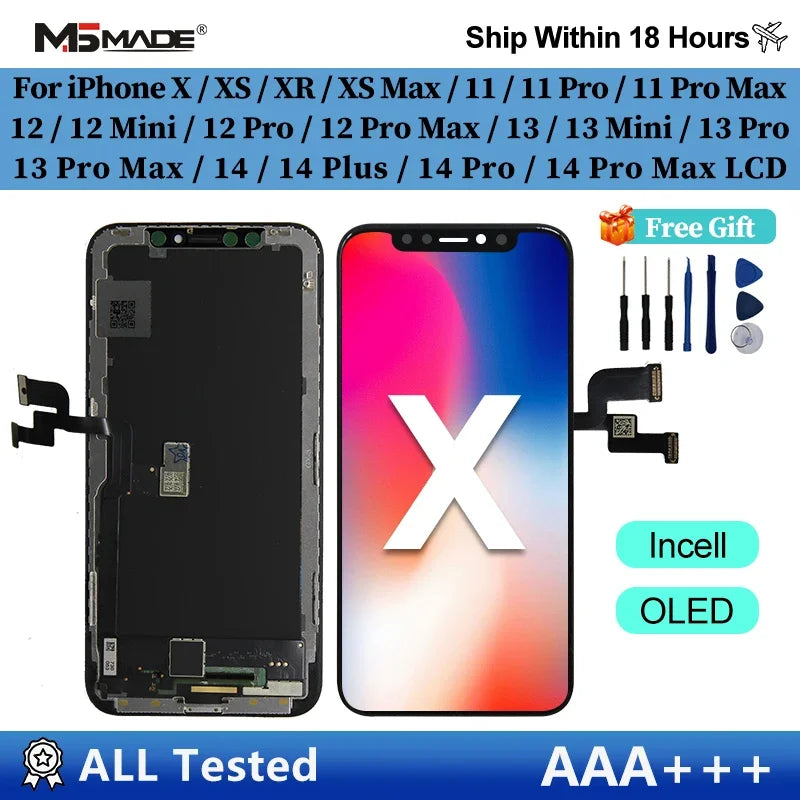 OLED X LCD for Iphone for 12 14 Plus 11 Pro Screen Incell 12 Pro