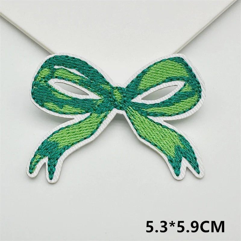 Cartoon Embroidery Sticker Decorative Ironing Sticker Sewing DIY Pink Bowknot Clothing Shoes Hat Bag Patch