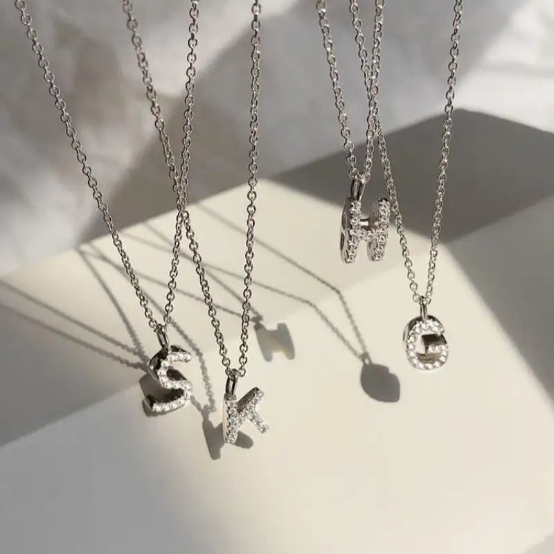 Fashion Shining A-Z Letter Pendant Charm Necklace 26 Initial