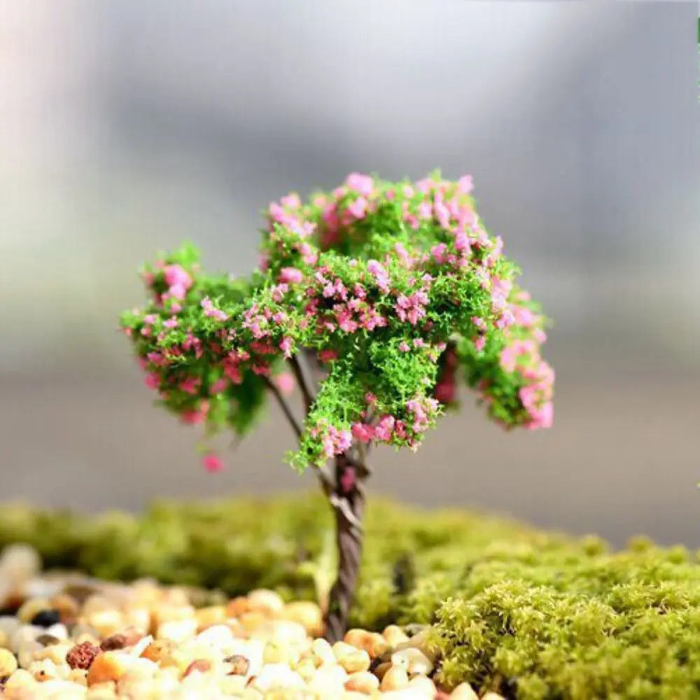 Durable Plastic Sakura Miniatures Rural Style Model Simulation Trees Landscape Vivid Micro Landscape