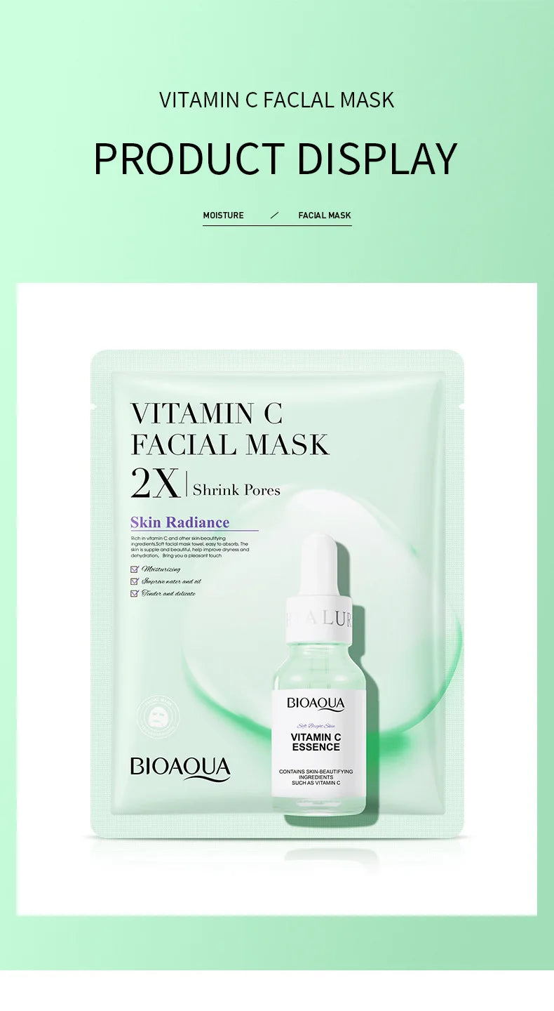 10pcs BIOAQUA Centella Collagen Face Mask Moisturizing Refreshing Sheet Masks Hyaluronic Acid Facial Mask Skin Care Products