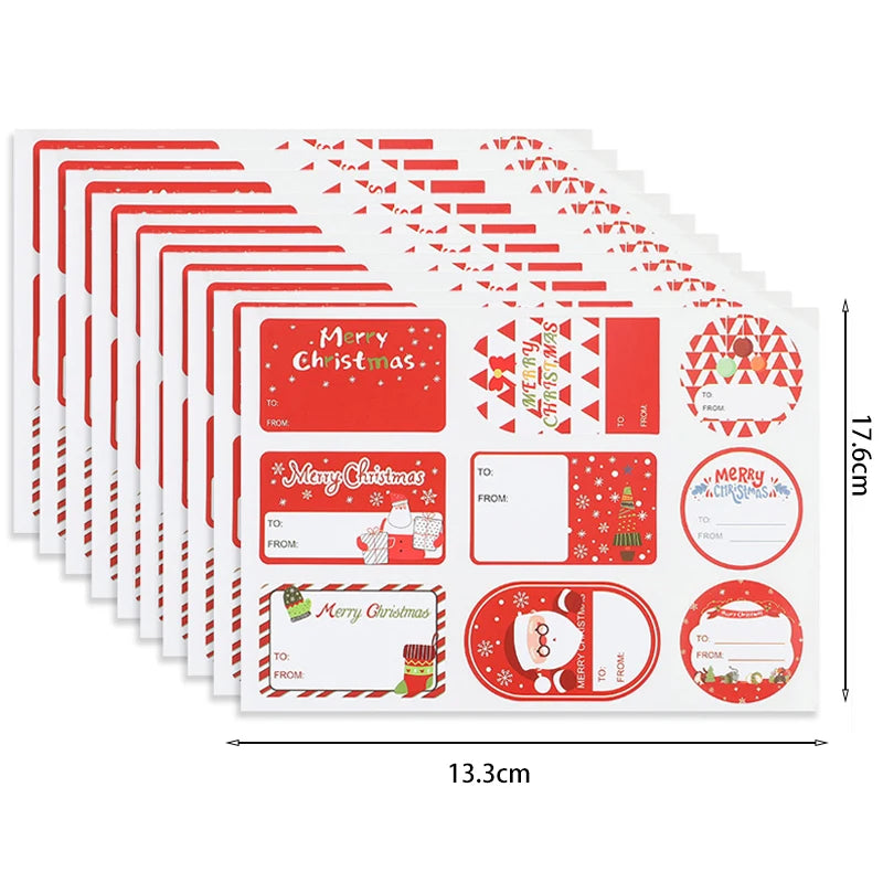 90pcs/10sheets Christmas Stickers,Writeable "To/From" Labels For Christmas Gifts,Envelope Sealing, Party Favors Decor,Diy Crafts
