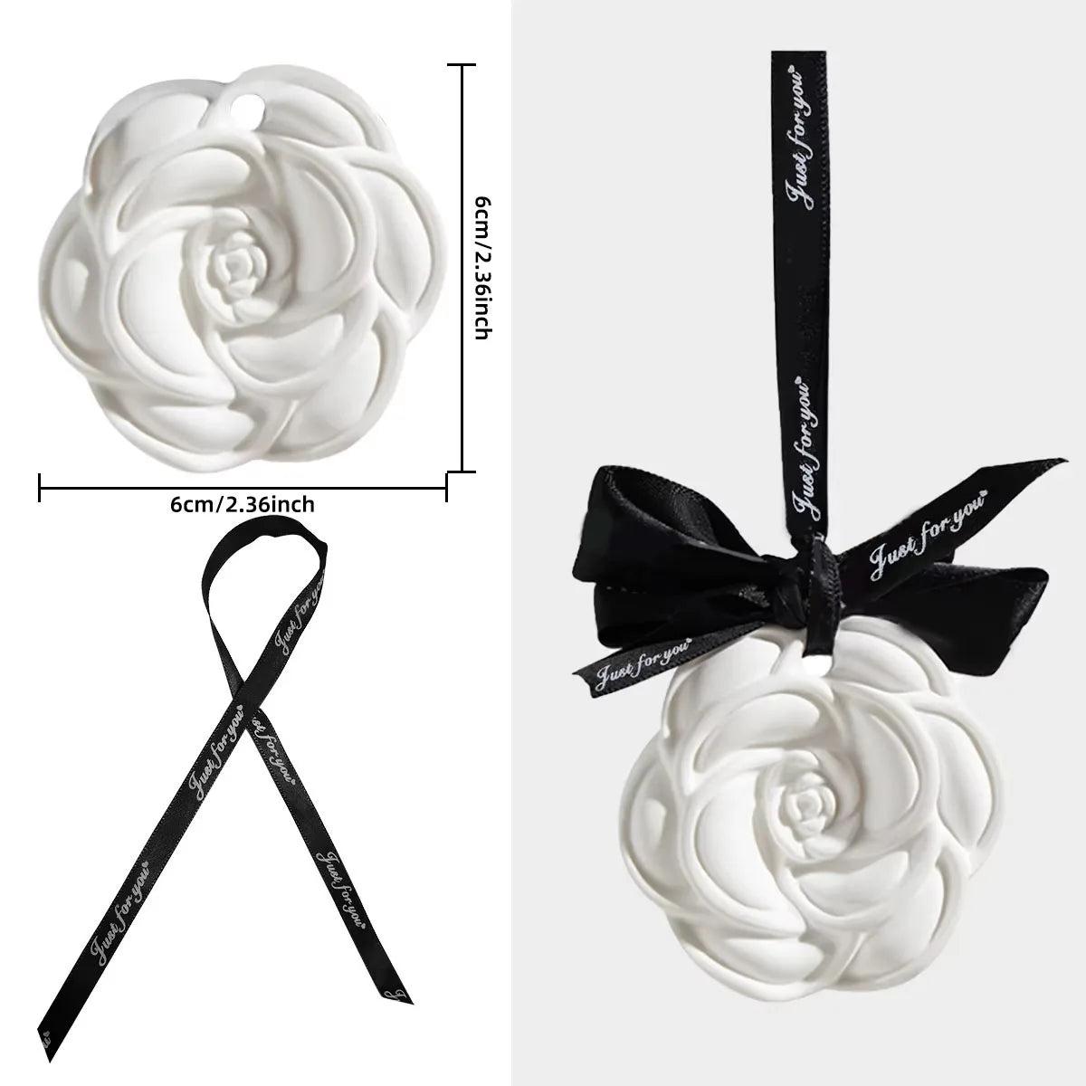 1/10PCS Camellia Gypsum Aromatherapy Pendant For Car Home Decor Suitable For Home Cabinets Drawers And Car Hanging Ornaments