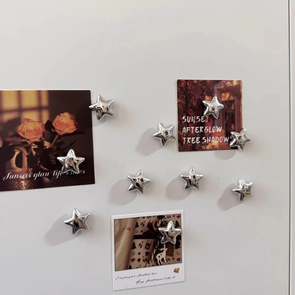 Fridge magnet with silver stars magnetic nail photo wall mounting magnetic sticker