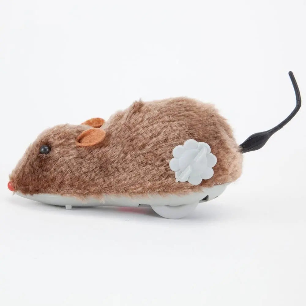 1Pc Funny Lifelike Plush Mouse Running Rat Toy for