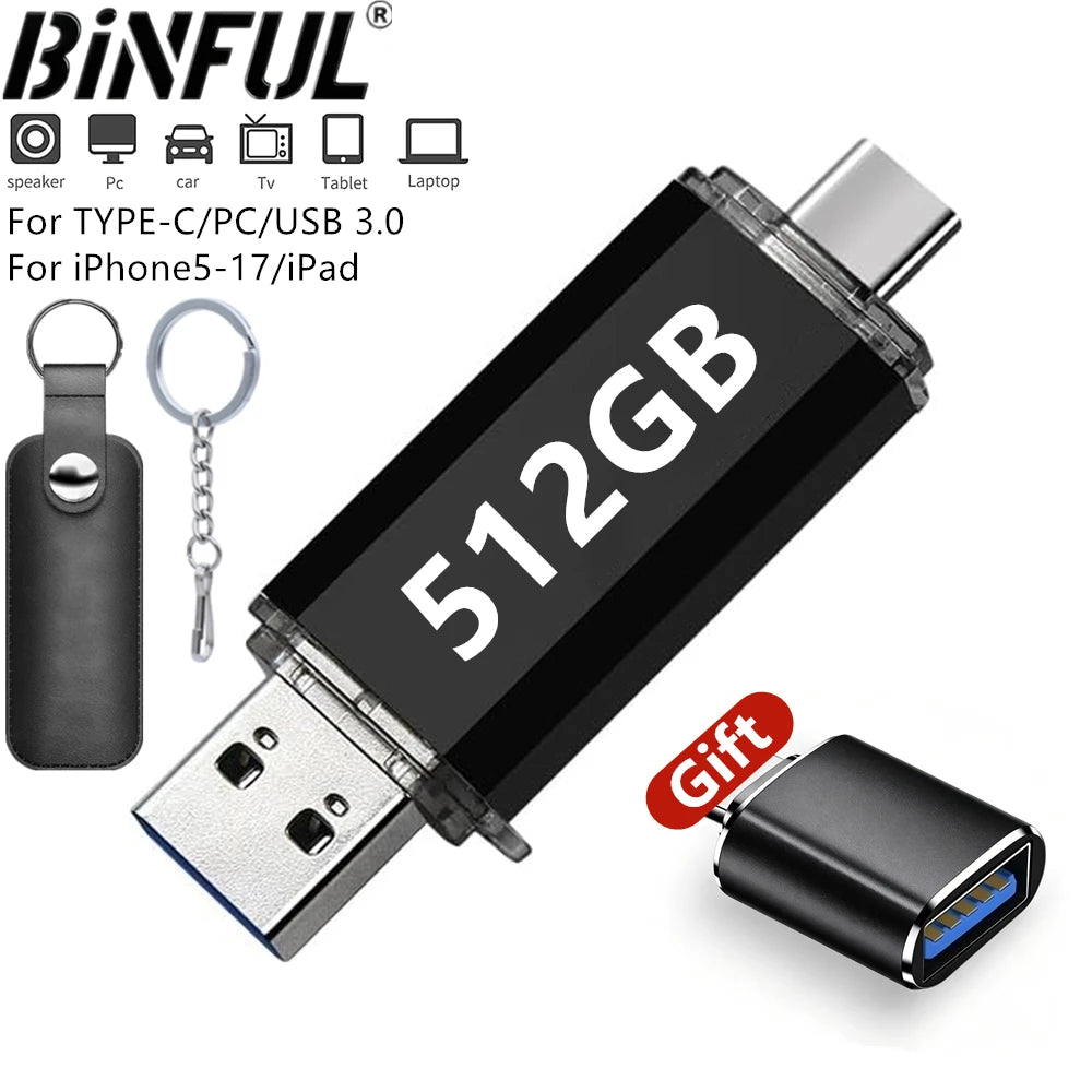 512GB OTG USB Flash Drive USB 3.0 Type C