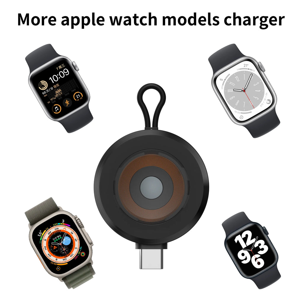 USB C Portable Watch Magnetic Wireless Charger For Apple Watch Ultra 2 3 4 5 6 7 8 9 SE Samsung Galaxy 6 Classic 5 Pro 4 Active