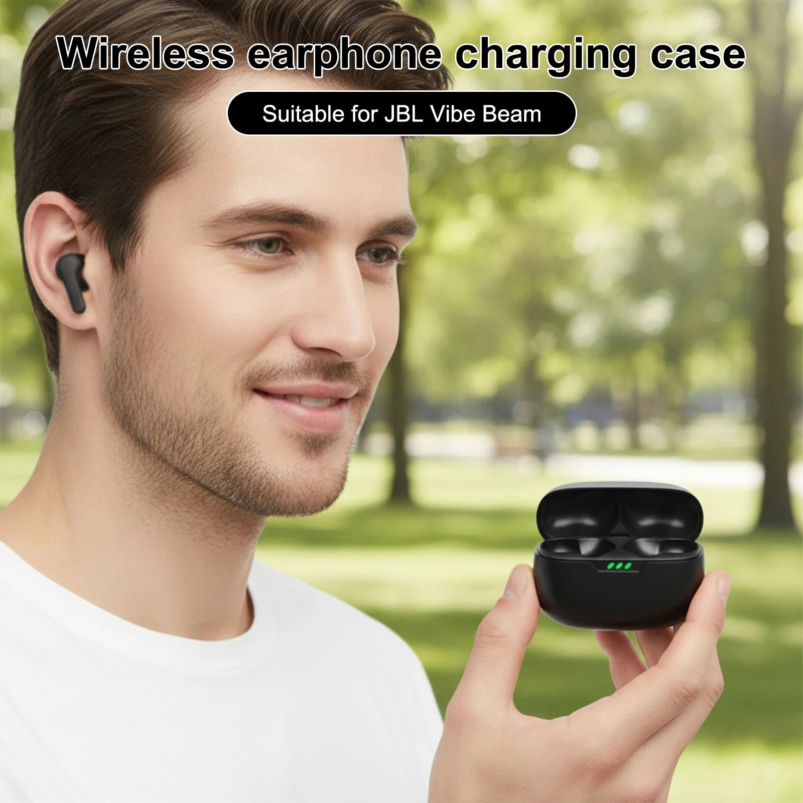 For JBL Vibe Beam Charging Case 600mAh Bluetooth Wireless Charger Box Replacement Type-C Port Portable Earbuds Replace Supplies