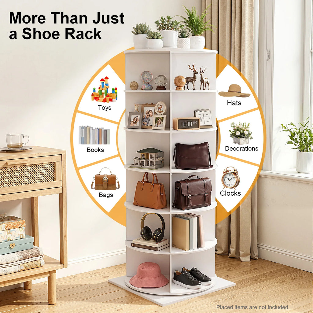6-Tier 360-Degree Rotating Shoe Rack