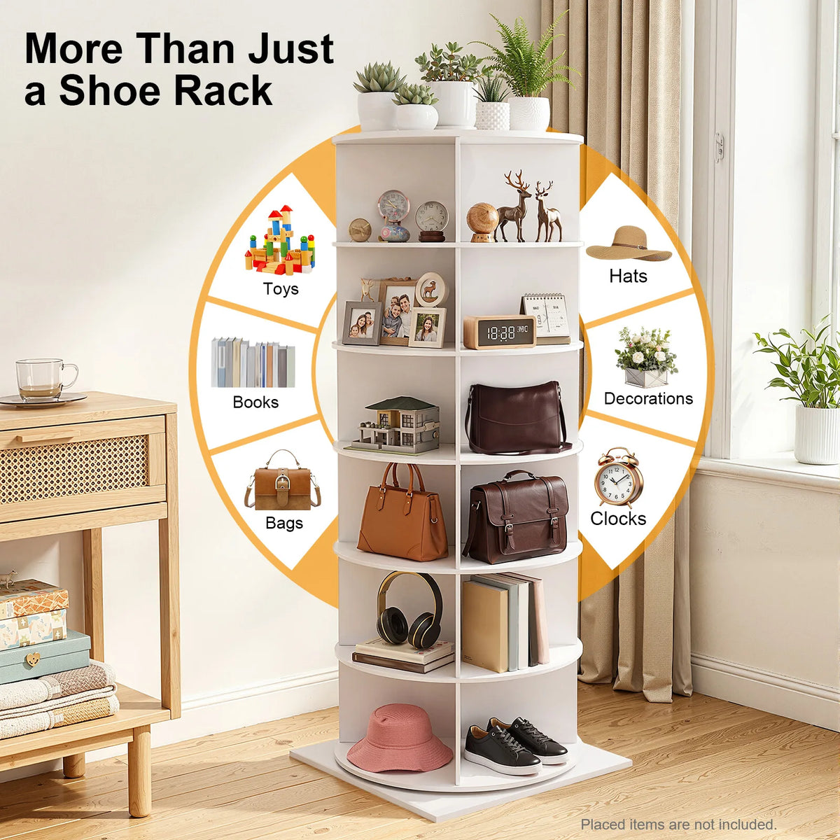 6-Tier 360-Degree Rotating Shoe Rack