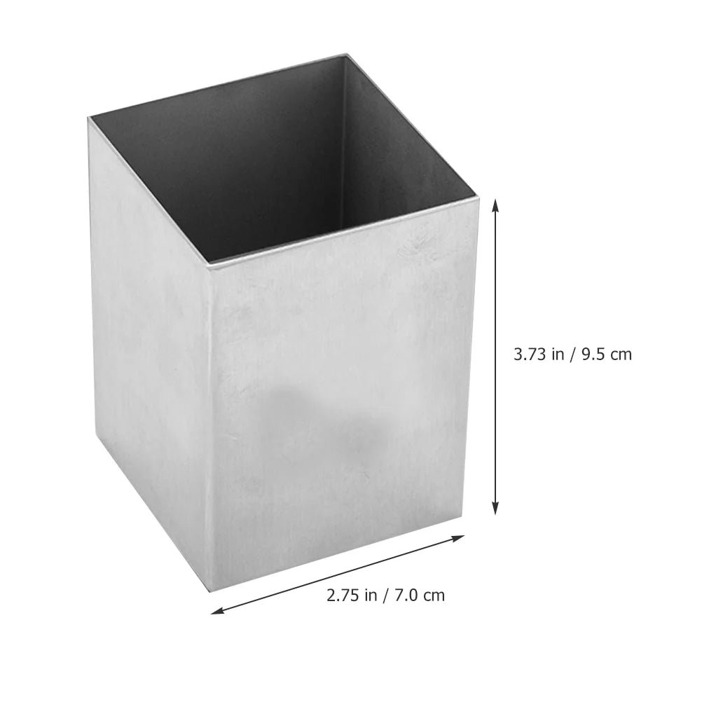 Stainless Steel Storage Box Pencil Cup Desk Organizer Marker Penholder Tableware