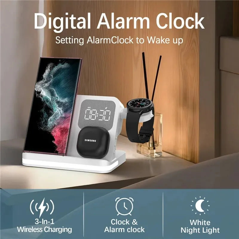 6 In 1 Wireless Charger Stand For iPhone Samsung S23 S22 Ultra Note Fold Galaxy Watch 5 4 Active Buds Fast Charging Dock Station