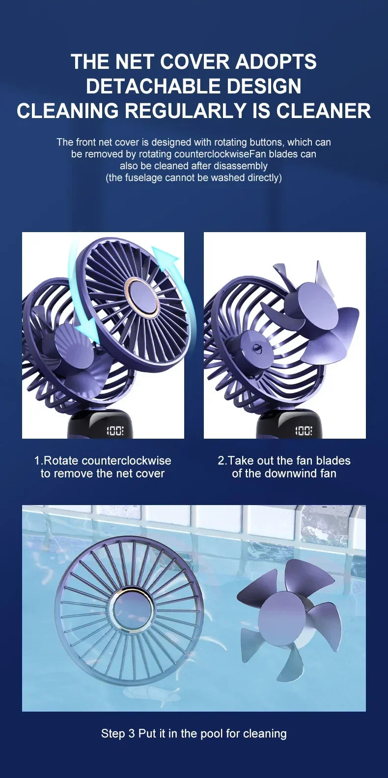 Portable Neck Fan with LED Display & Phone Stand – 1800mAh Rechargeable
