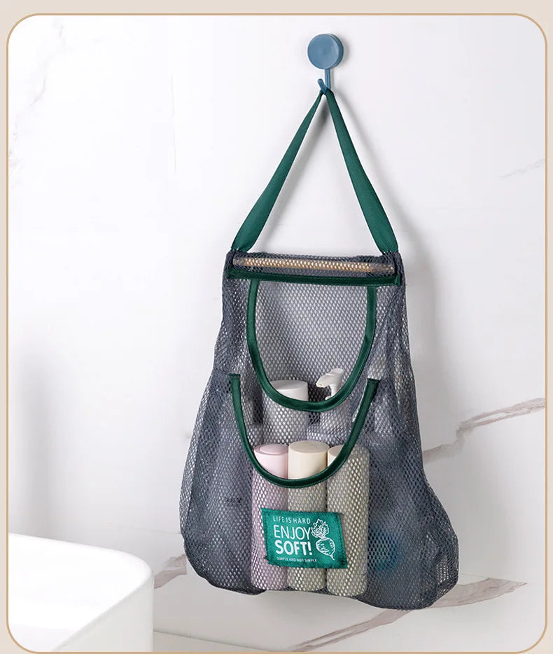 1PC Portable Hanging Mesh Storage Bag Multi-purpose Breathable Kitchen Fruit and Vegetable Hanging Bags