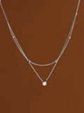 1pc Double Layer Rhinestone Chain Necklace Stainless Steel Women's Minimalist Jewelry for Everyday & Formal Events Gift