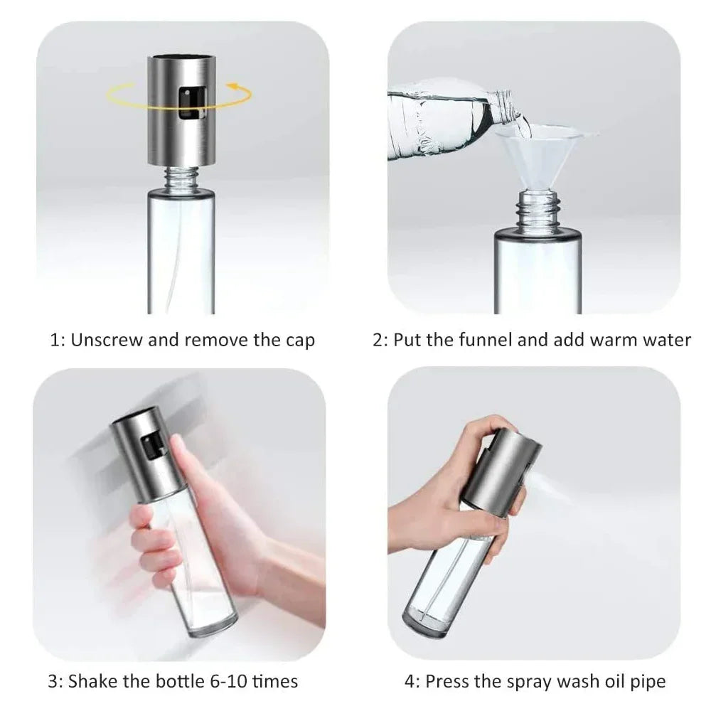 New Stainless Steel Oil Dispenser Glass Silicone Wrap Grill BBQ Sprayer Pot Gravy Boats Tools for Cooking Olive Oil Spray Bottle