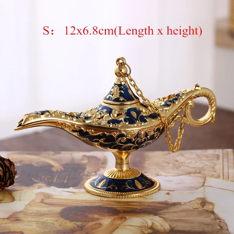 Vintage Legend Aladdin Lamp Magic Genie Wishing Ligh Tabletop Decor Crafts For Home Wedding Decoration Gift For Party Home Decor