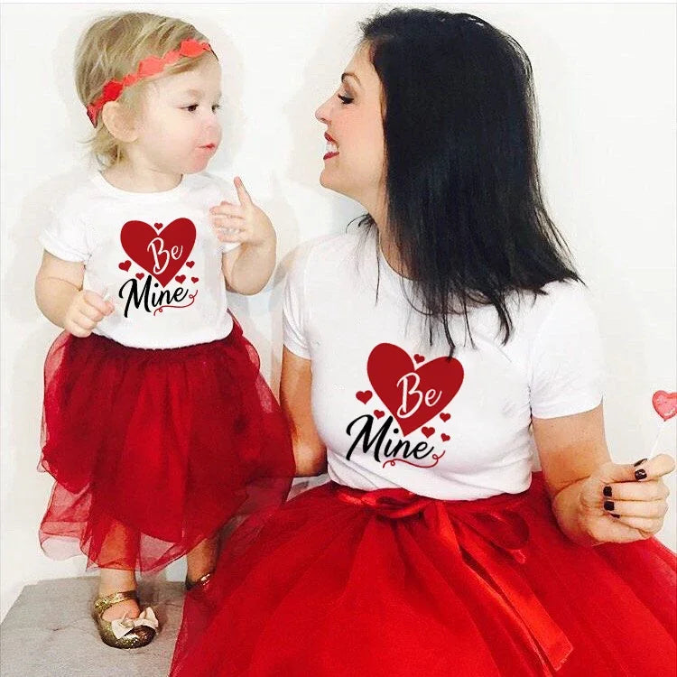 Valentine's Day Shirts Pink Heart Mommy and Me Matching