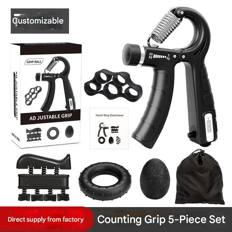 Hand Grip Strengthener Kit Adjustable Counting Gripper Finger Trainer