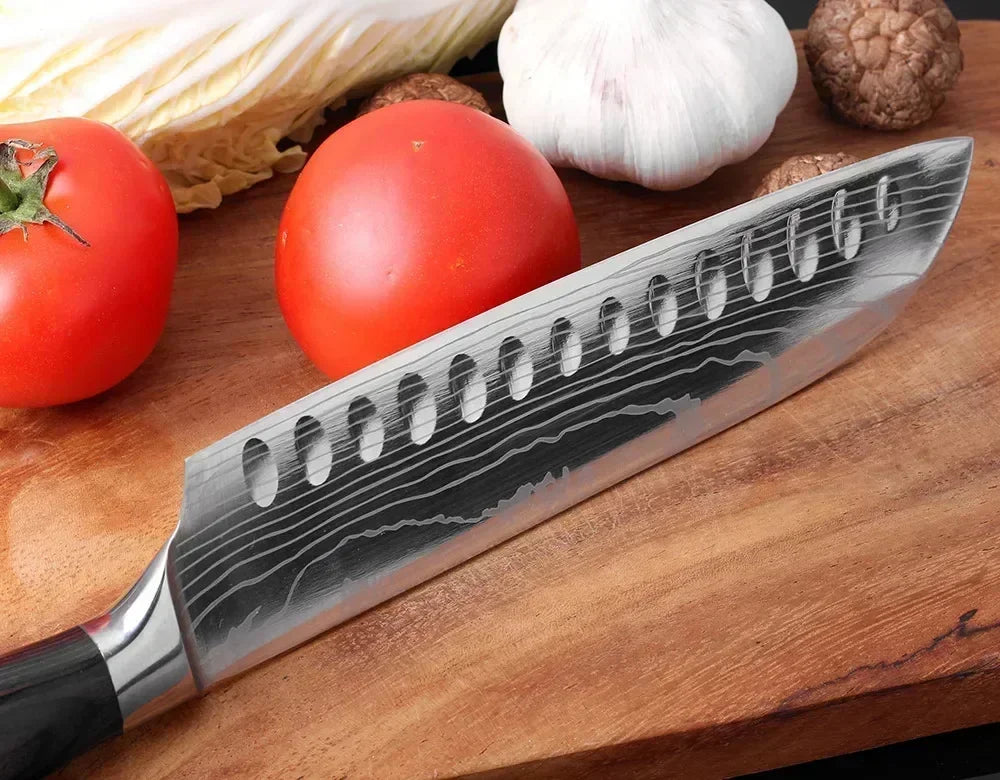 Professional Kitchen Knives Damascus Japanese Santoku Cleaver Slicing Knife Stainless Steel Boning Knife Butcher Cleaver Knife