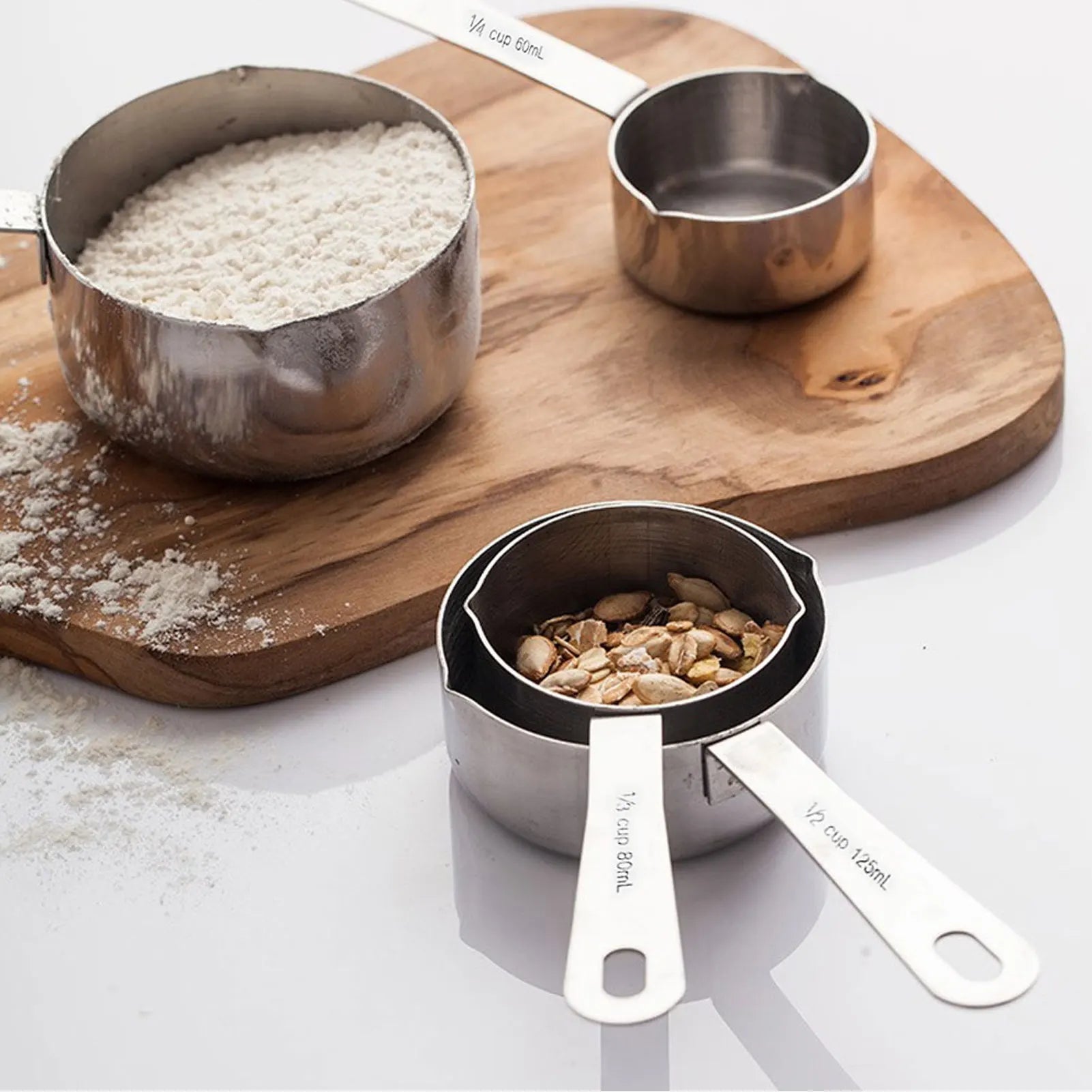 Baking Measuring Spoon 304 Stainless Steel Measuring Cup Scoop with Scales Kitchen Supplies Baking Measuring Spoon Measuring Cup