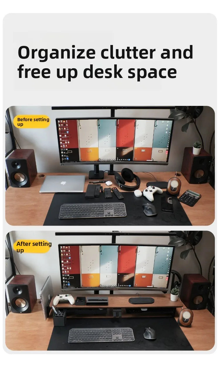 Modern Solid Wood Monitor Stand Riser Modular Computer Desk Organizer Ergonomic Computer Tables Z3 Pro Home Office System