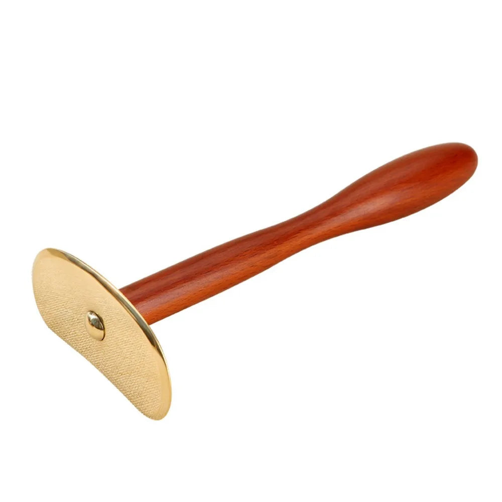 Wood & Brass Gua Sha Tool - Natural Face/Body Massage Tool for Skin Care & Relaxation