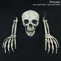 Halloween Realistic Skull Skeleton Head Human Hand Arms for