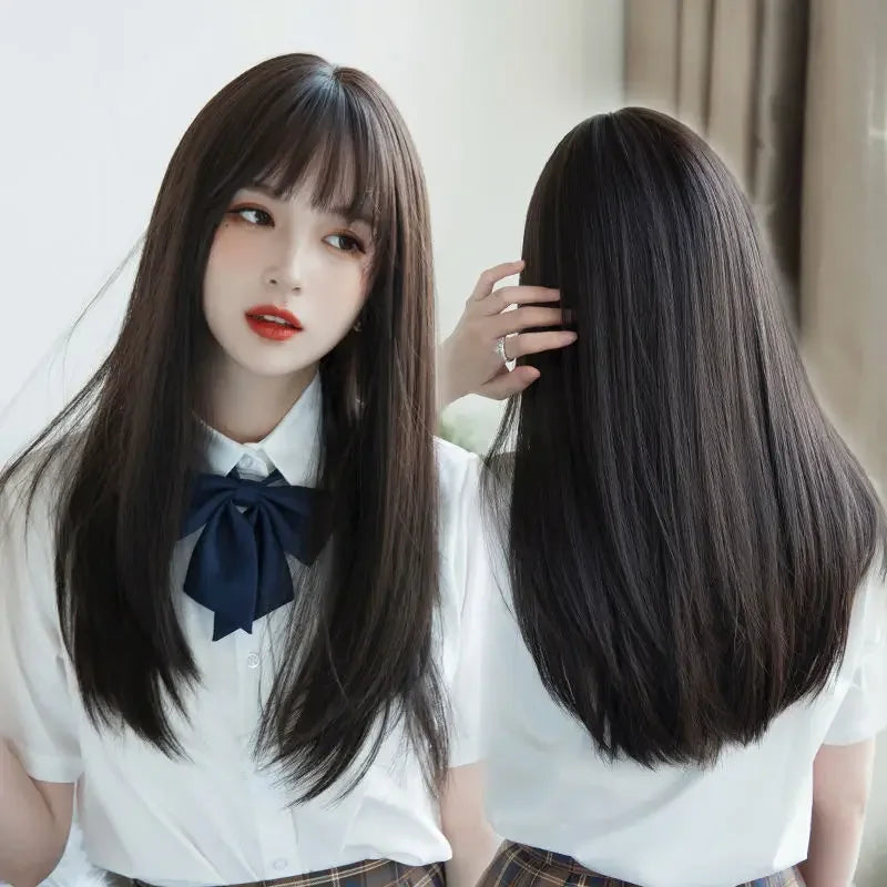 Hair Extensions Synthetic Cute JK Girl Cosplay Air Bangs Wig