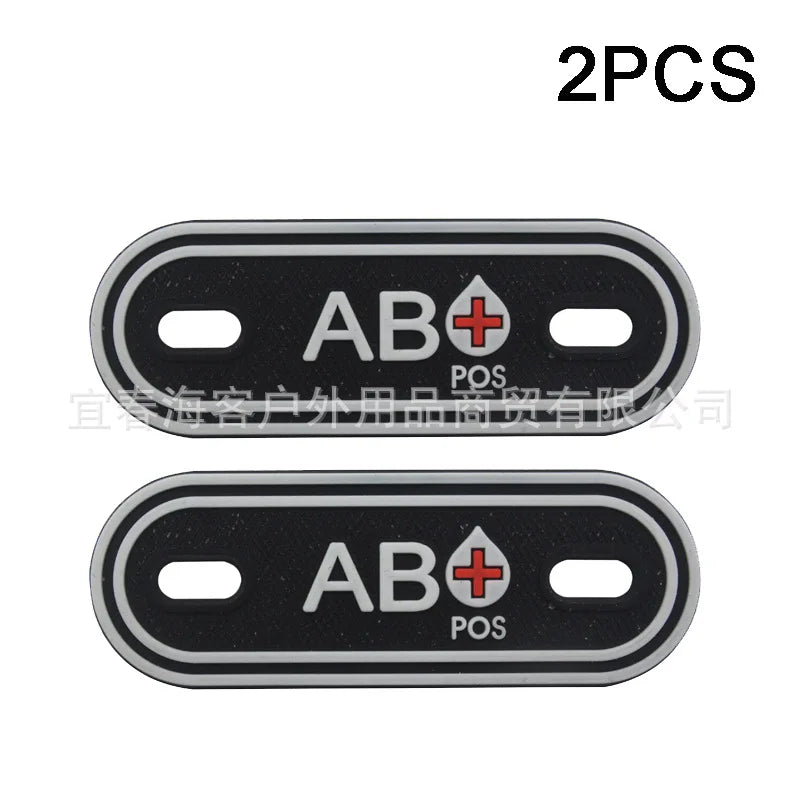 2PCS Shoelace Blood Buckle Charm PVC Tactical Bag Clothing Zipper Blood Tag Charm Military Patches Tactical Patch