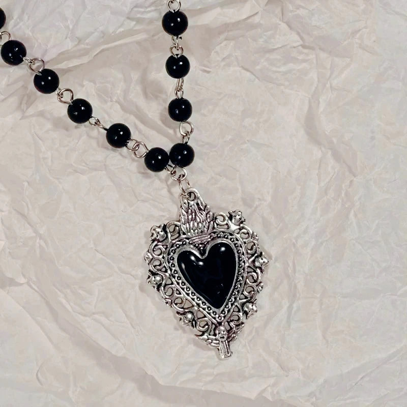 Y2K Sweet Cool Girl Personalized Creative Cross Love Pendant Necklace