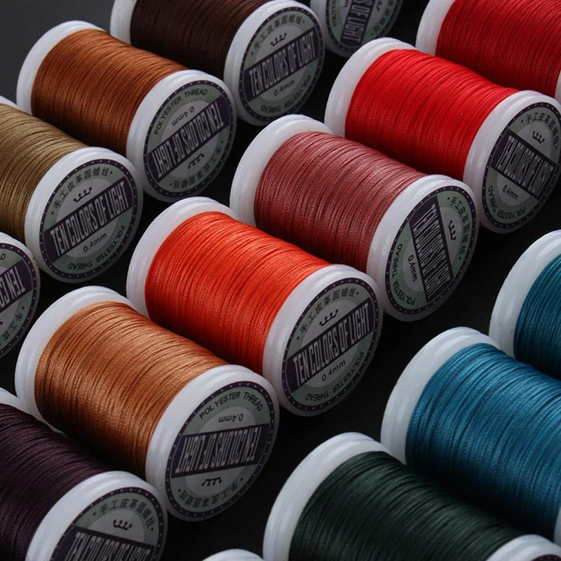 hilo elástico costura Waxed Thread Accessories Leather Craft Sewing Thread Round Waxed Thread Polyester Cord Wax Coated Strings