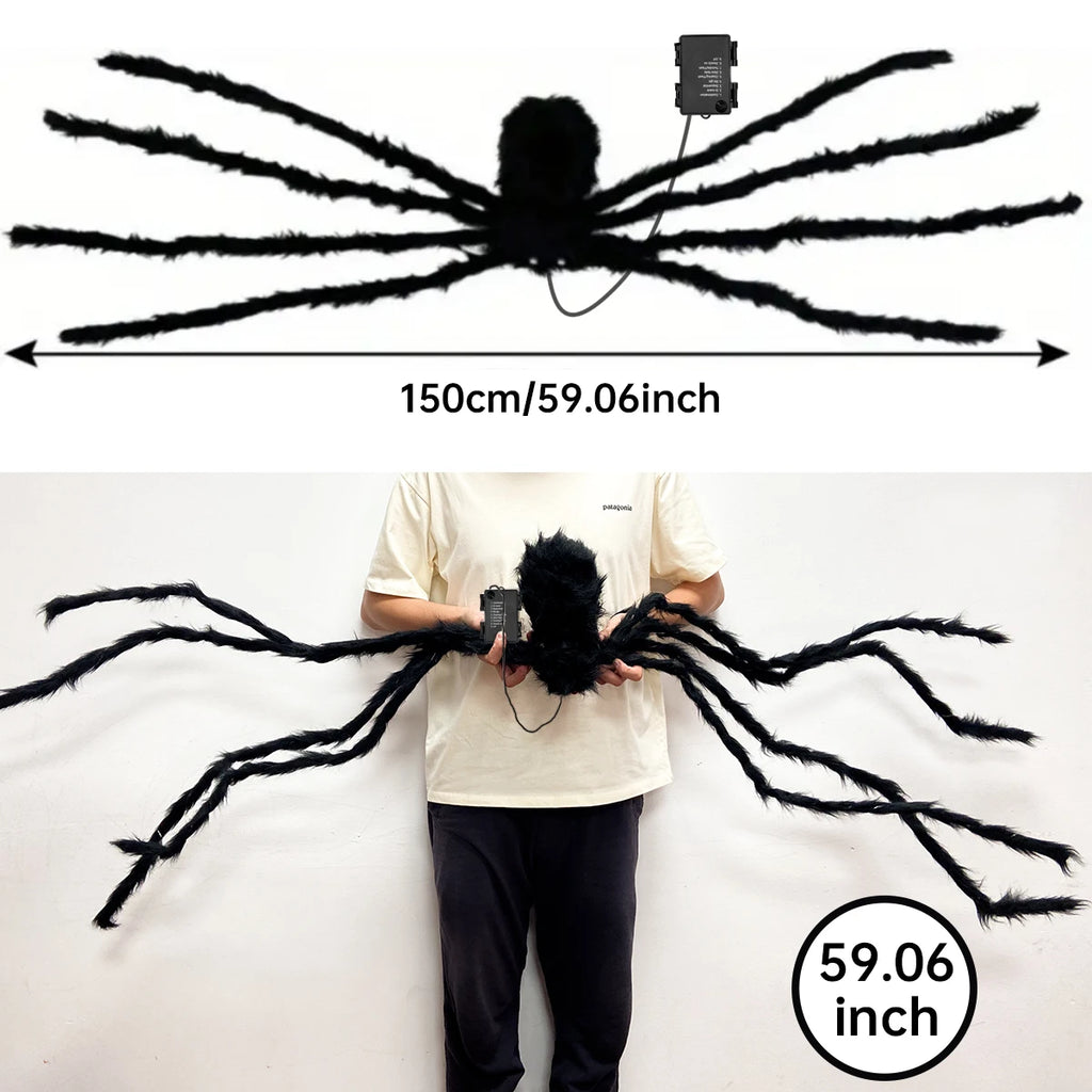 Giant Light-Up Halloween Spider Decor