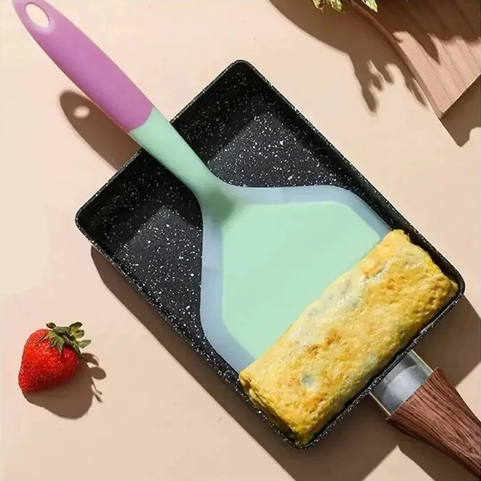 Random Color Pancake Spatula Silicone High Temperature Resistant Beef Meat Egg Kitchen Scraper Wide Pizza Cooking Tools Shovel