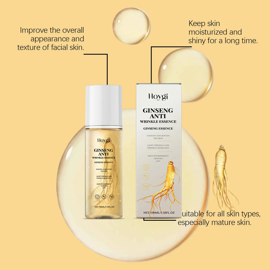100ml Gold Ginseng Face Essence Polypeptide Lightning Moisturizing Smoothing Facial Serum for Skin Care Ginseng All Skin Types