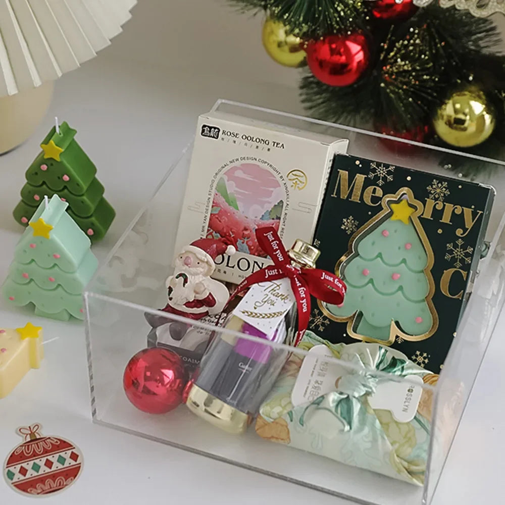 Christmas Scented Candle with Box Mini Christmas Tree Shape Fragrance Candle Home Decor Candle Gift for Friends Women Souvenir