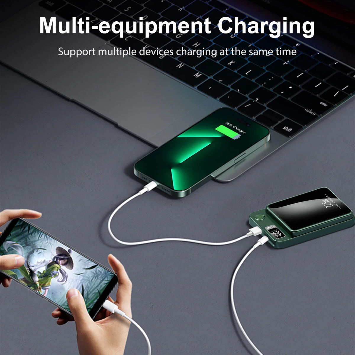 2-in-1 Wireless Magnetic Power Bank Fast Charging Portable PD